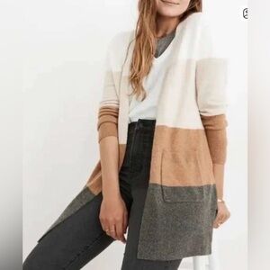 Madewell Kent Colorblock Cardigan Sweater Size Small